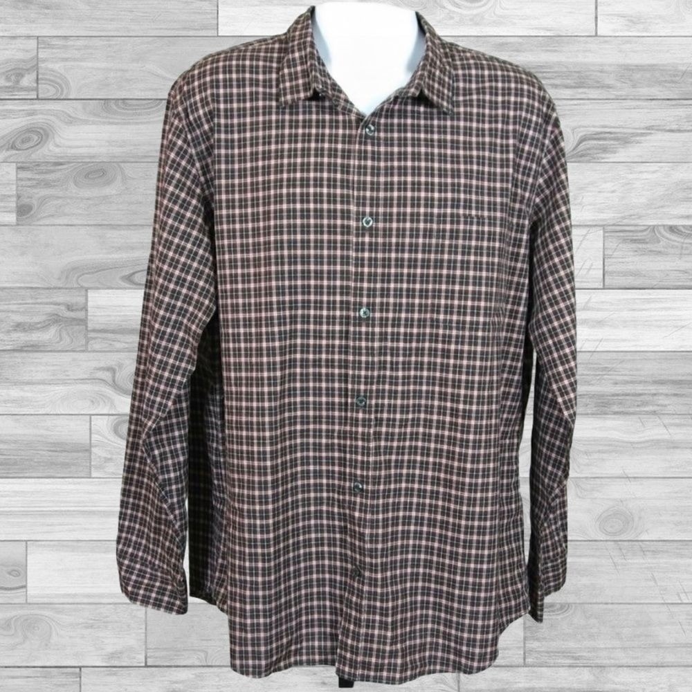 Mens VINCE XXL Button Down Plaid long Sleeve Formal Classy Shirts‎